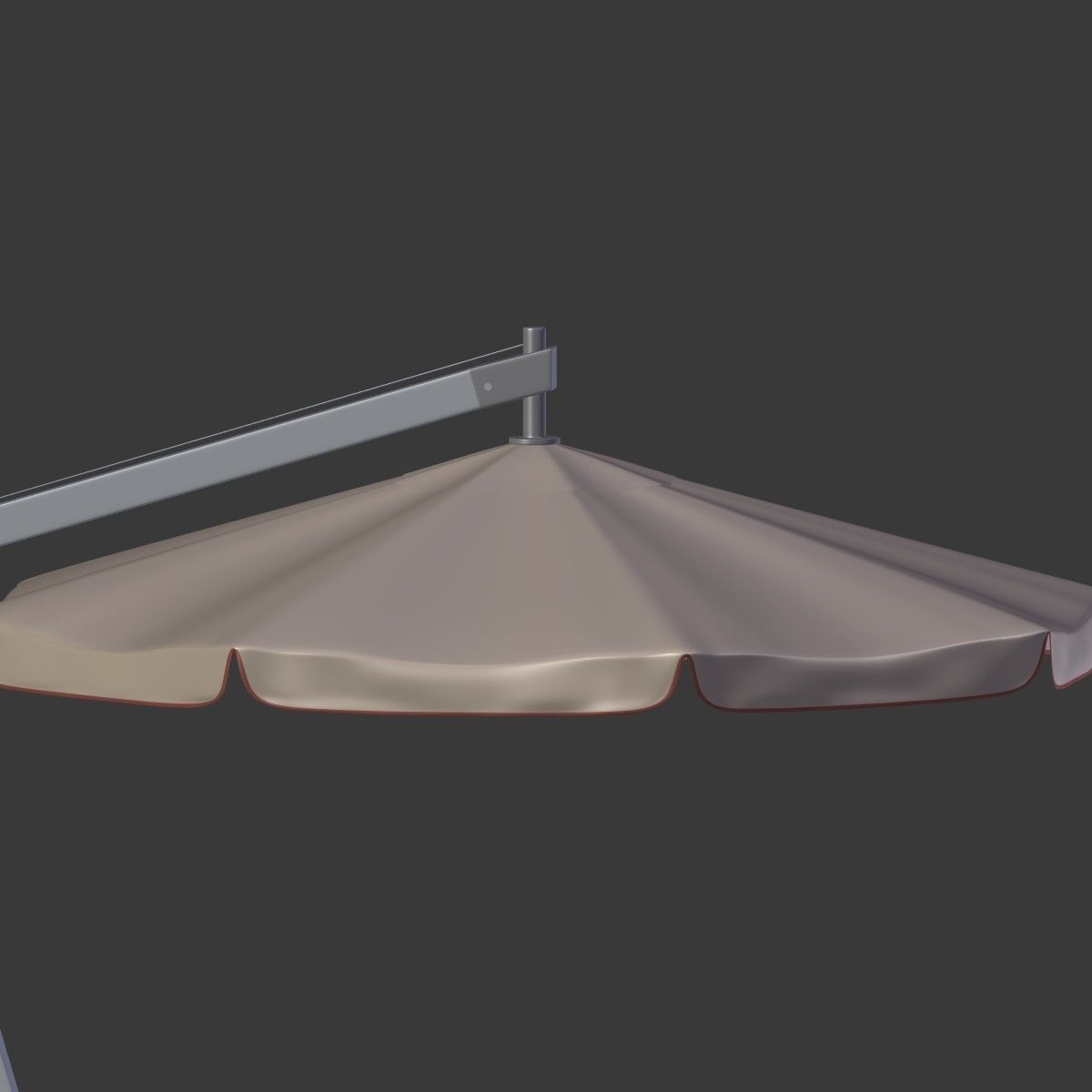 Outdoor Umbrella Parasol Low-poly 3D model_16
