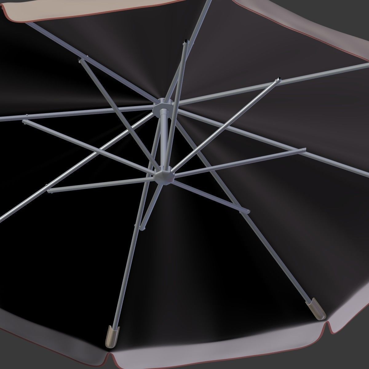 Outdoor Umbrella Parasol Low-poly 3D model_14