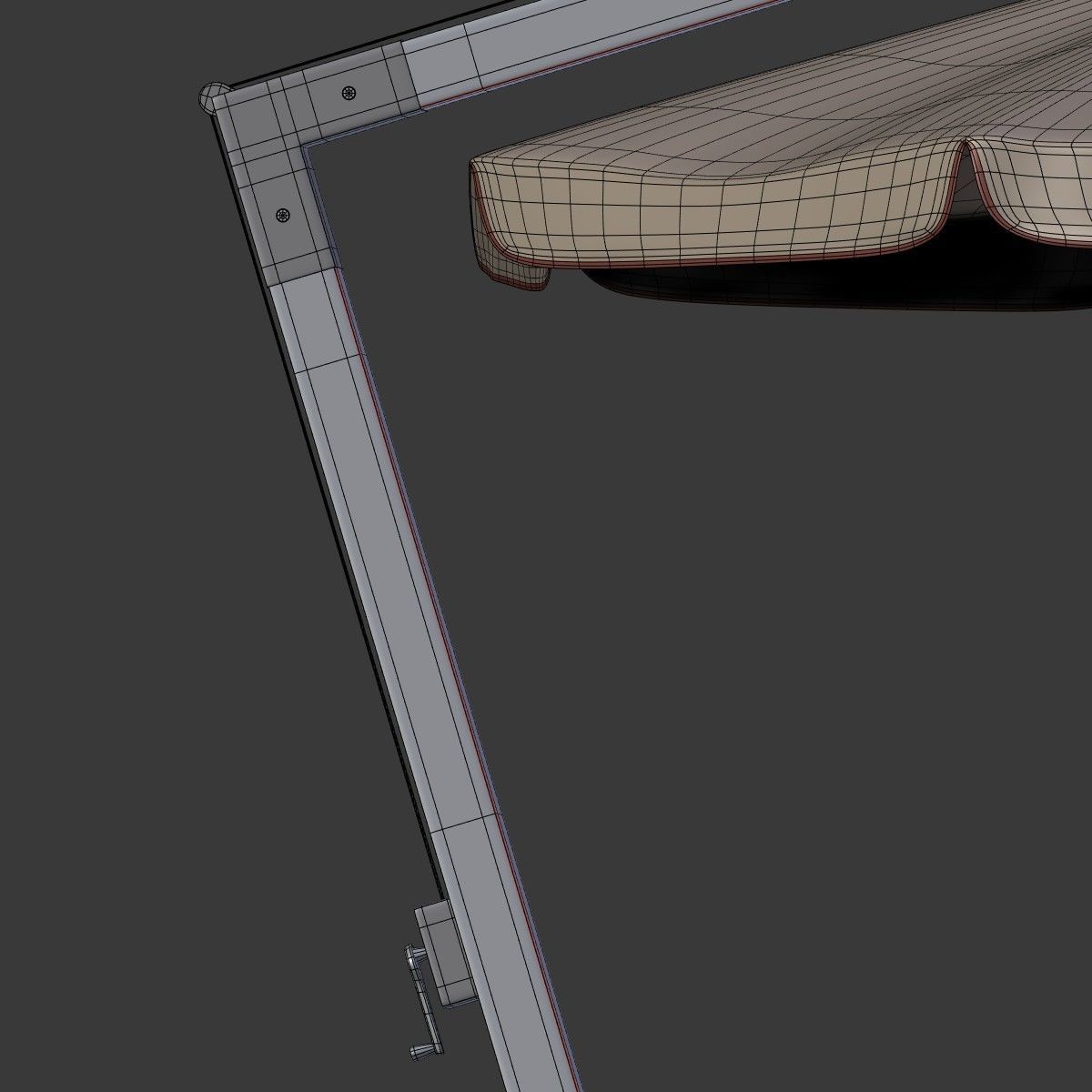 Outdoor Umbrella Parasol Low-poly 3D model_19