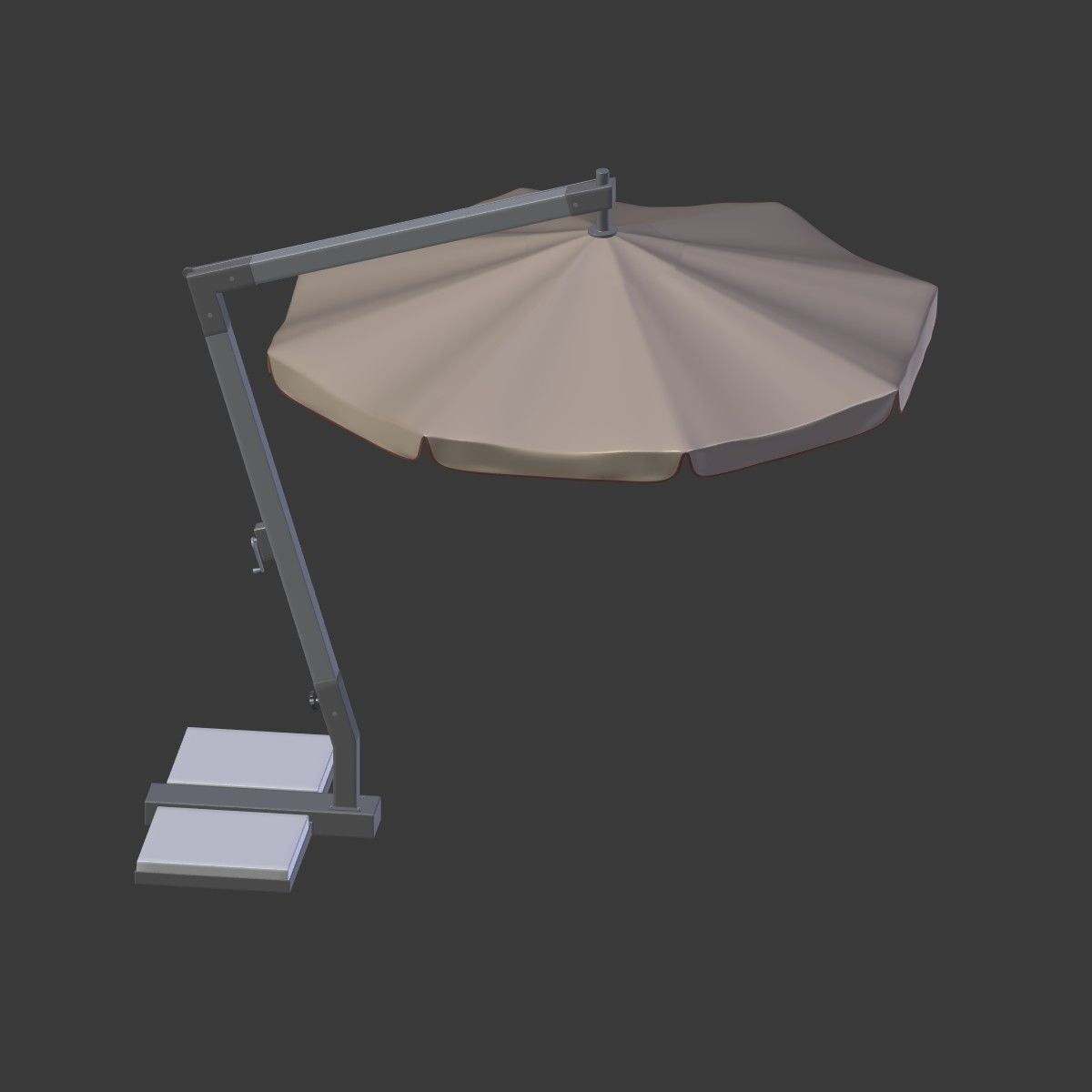 Outdoor Umbrella Parasol Low-poly 3D model_4