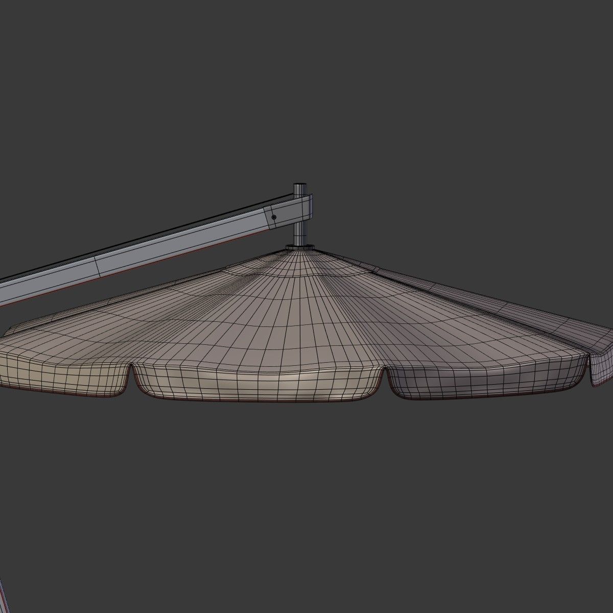 Outdoor Umbrella Parasol Low-poly 3D model_17