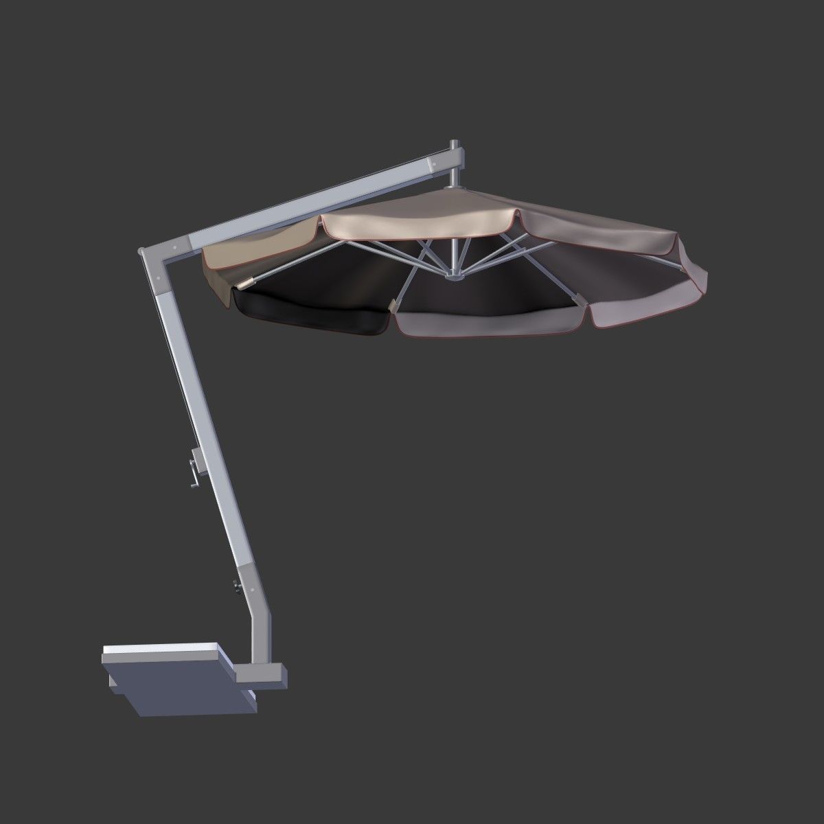Outdoor Umbrella Parasol Low-poly 3D model_6