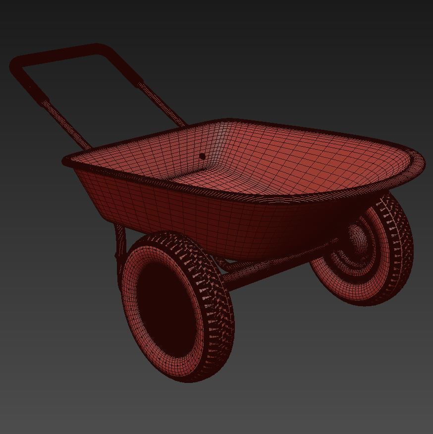 Giantex Large Capacity 2-Wheel Garden Utility Wheelbarrow 3D model_5