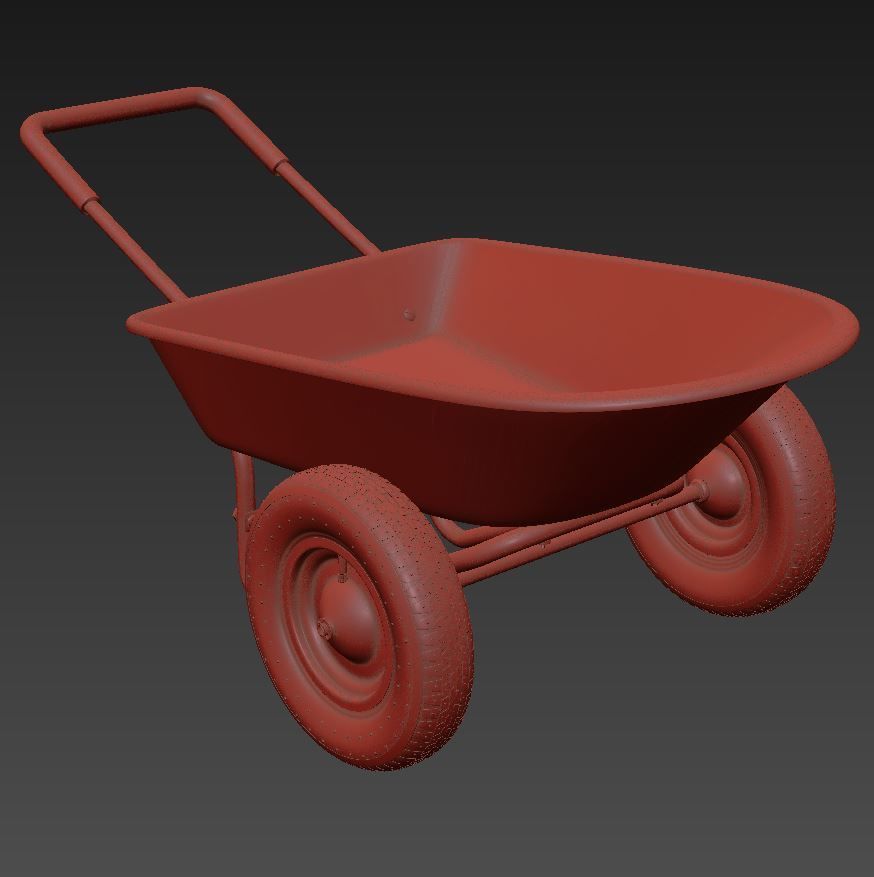 Giantex Large Capacity 2-Wheel Garden Utility Wheelbarrow 3D model_4