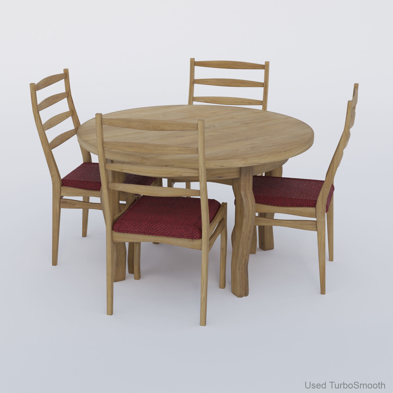 Round table and Chairs 3D model_1