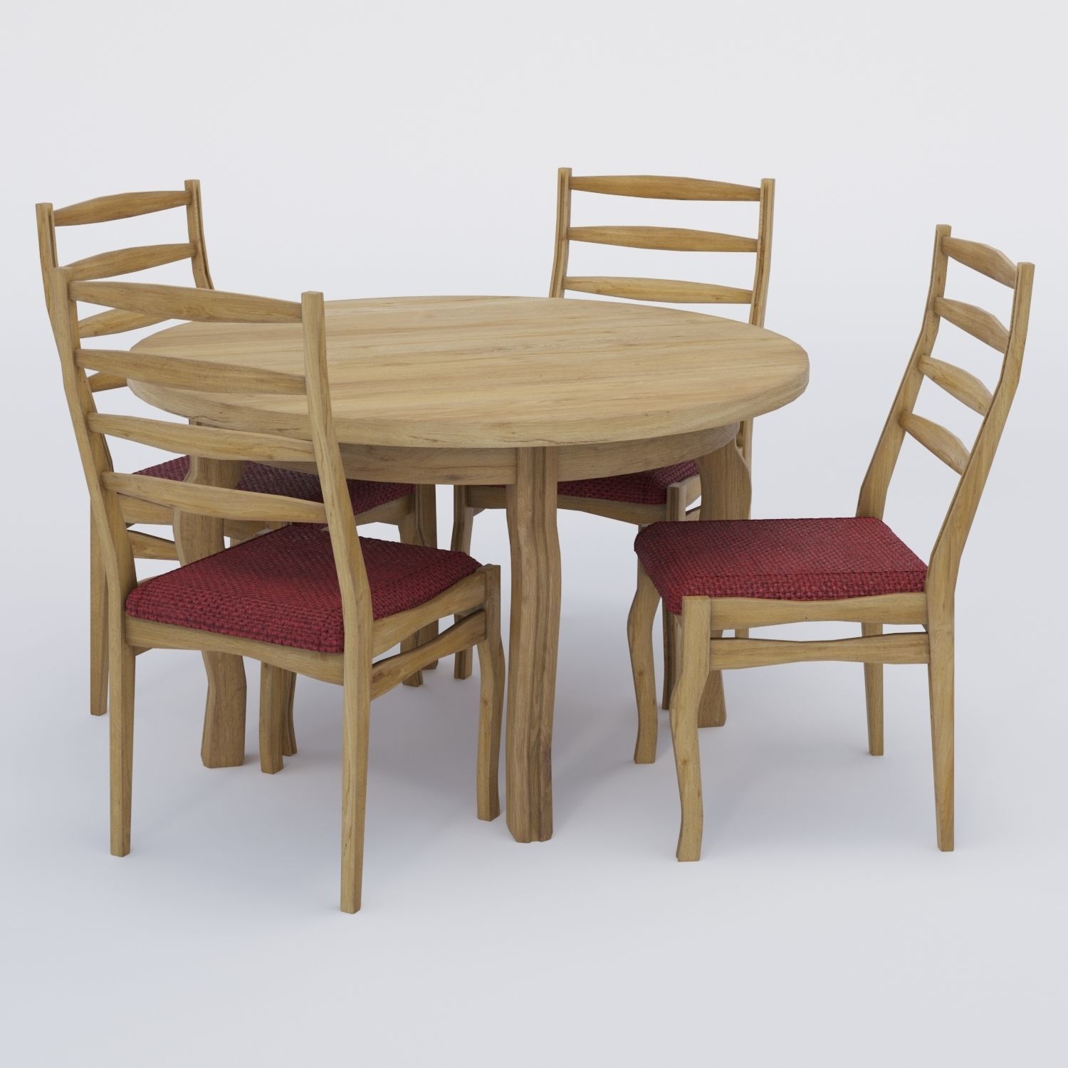 Round table and Chairs 3D model_5