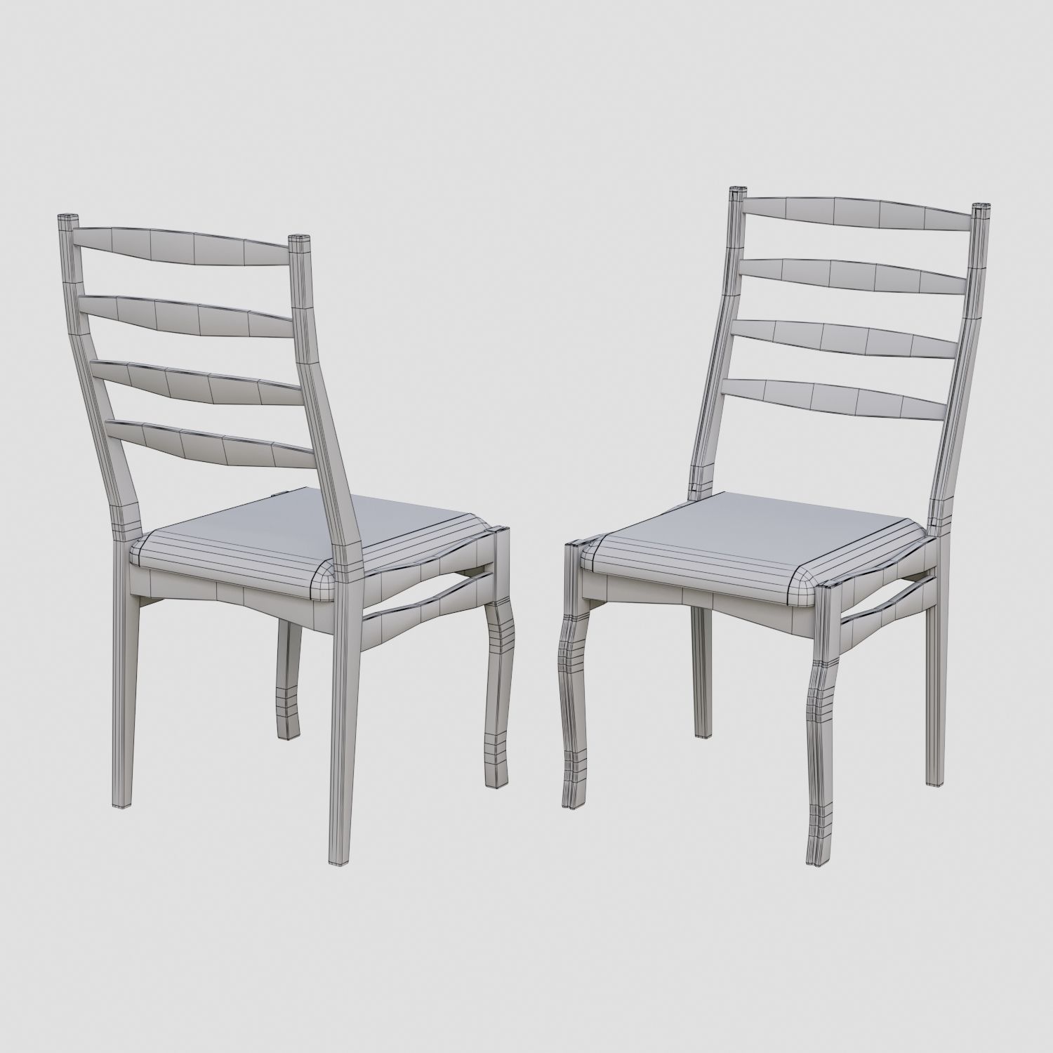 Round table and Chairs 3D model_15