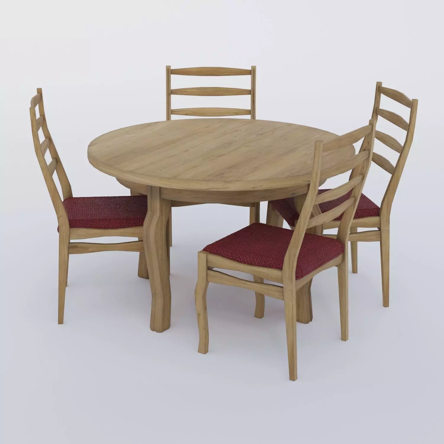 Round table and Chairs 3D model_0