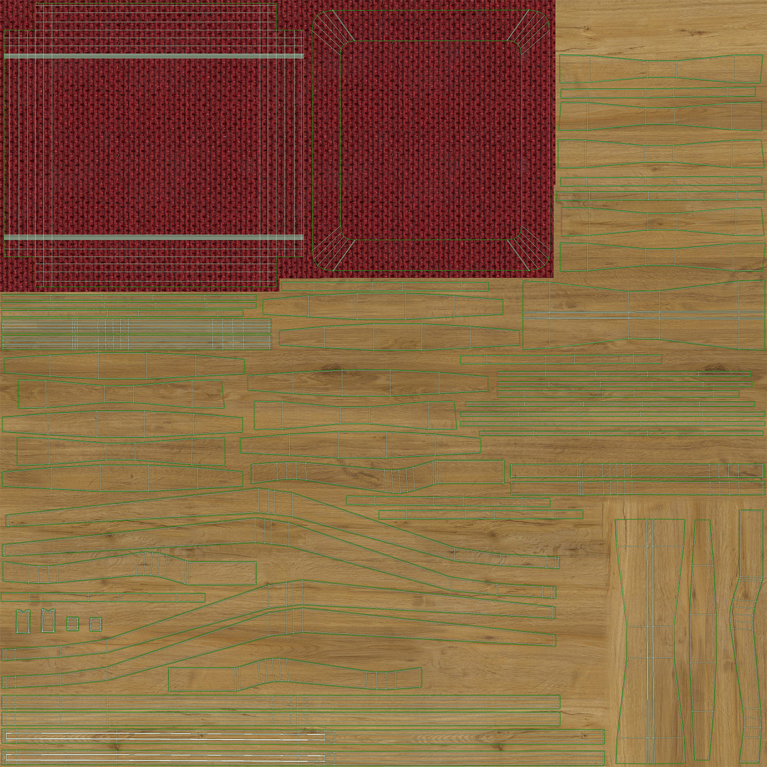 Round table and Chairs 3D model_11