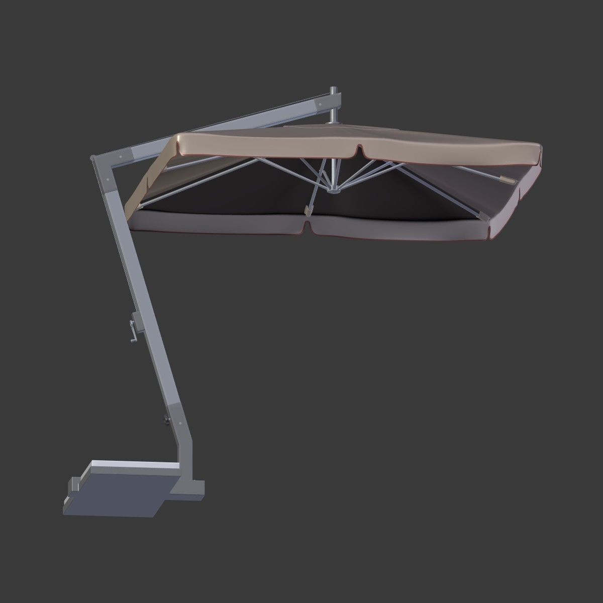 Outdoor Umbrella Parasol 6 Low-poly 3D model_6