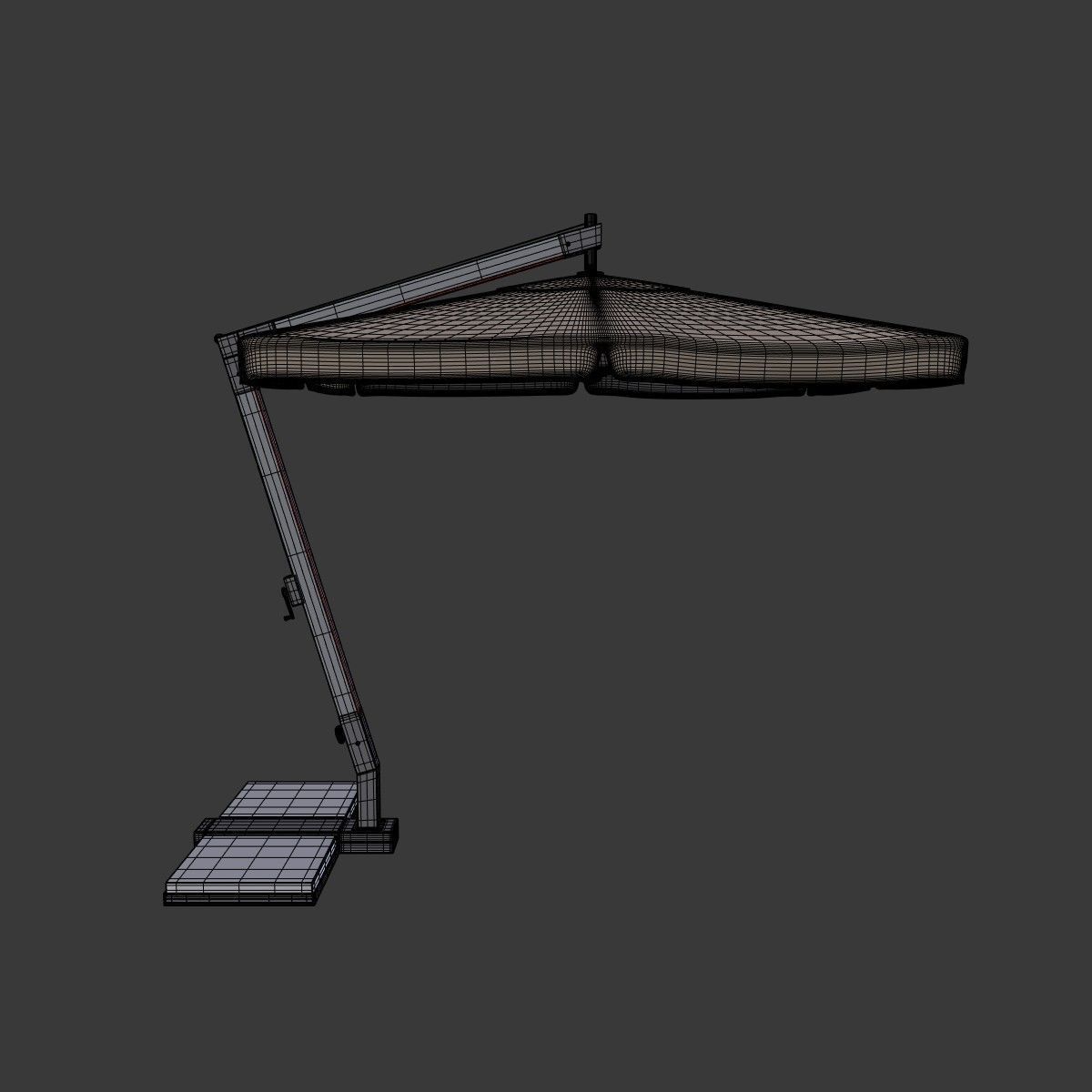 Outdoor Umbrella Parasol 6 Low-poly 3D model_3