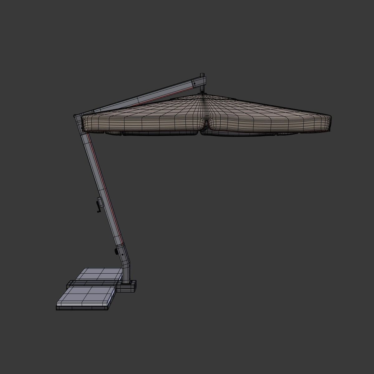 Outdoor Umbrella Parasol 6 Low-poly 3D model_2