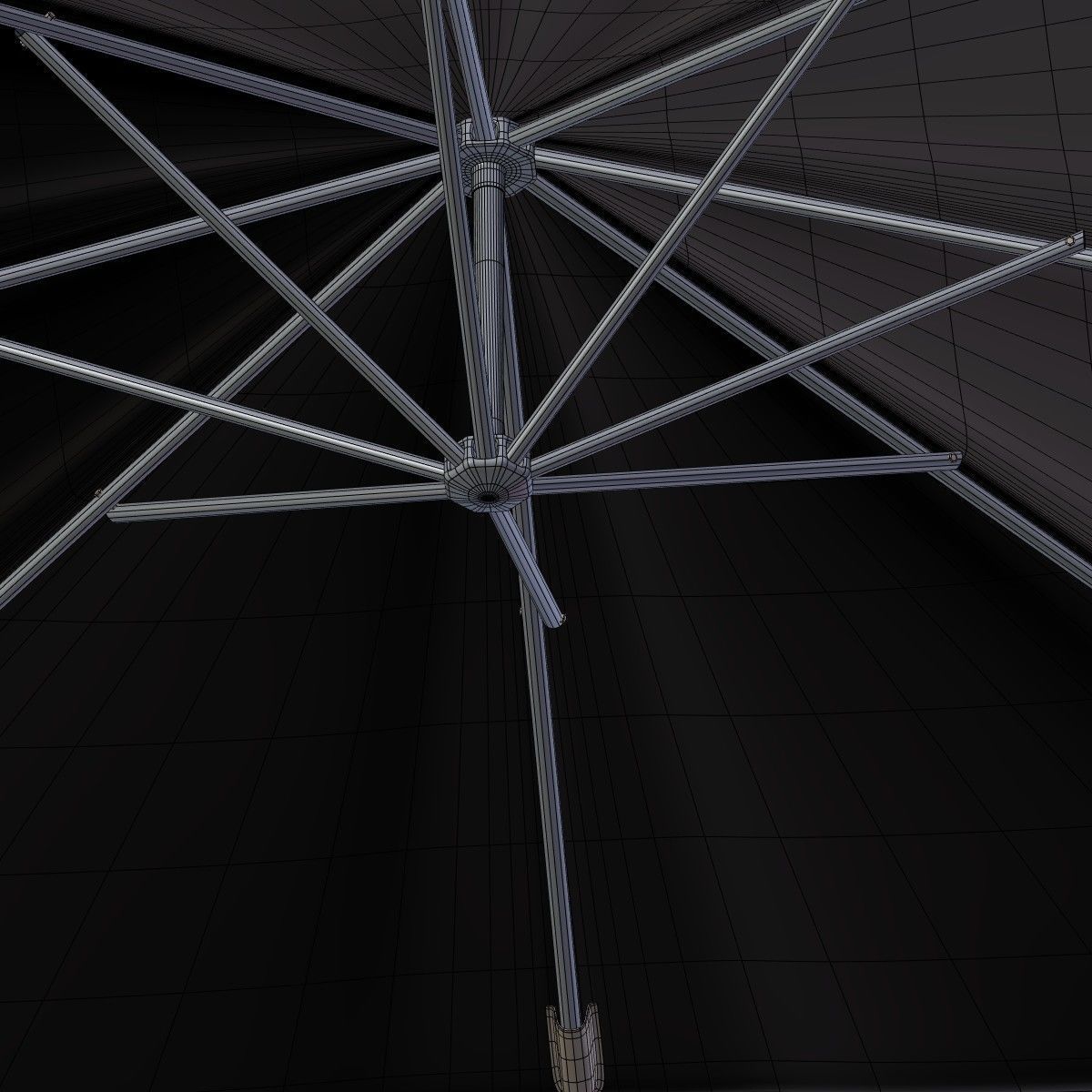 Outdoor Umbrella Parasol 6 Low-poly 3D model_13