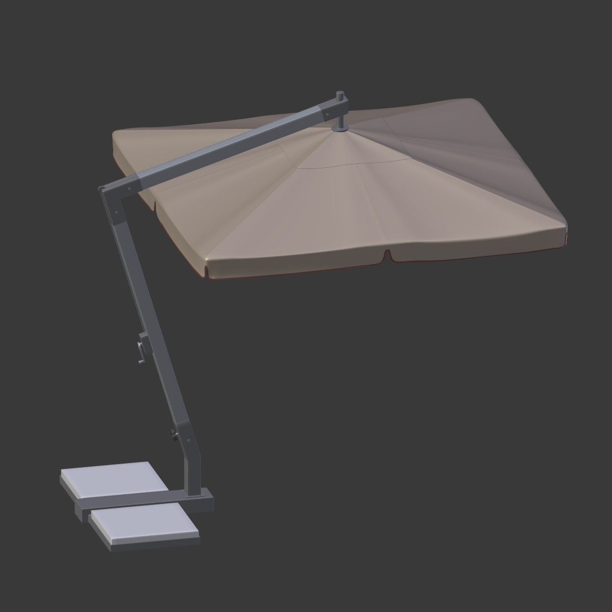 Outdoor Umbrella Parasol 6 Low-poly 3D model_4