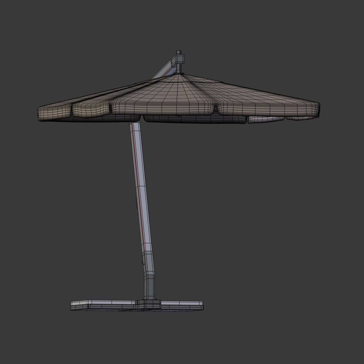 Outdoor Umbrella Parasol 6 Low-poly 3D model_9