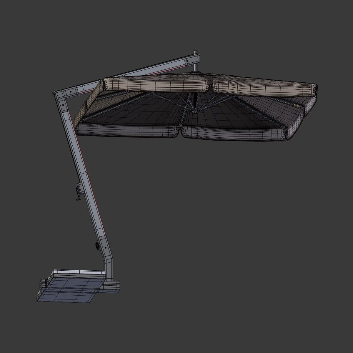 Outdoor Umbrella Parasol 6 Low-poly 3D model_7