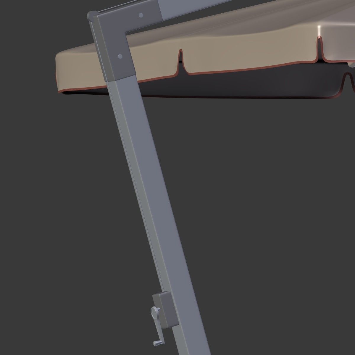 Outdoor Umbrella Parasol 6 Low-poly 3D model_16