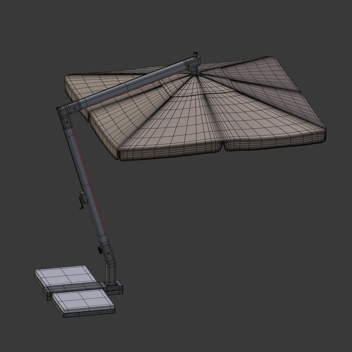 Outdoor Umbrella Parasol 6 Low-poly 3D model_5