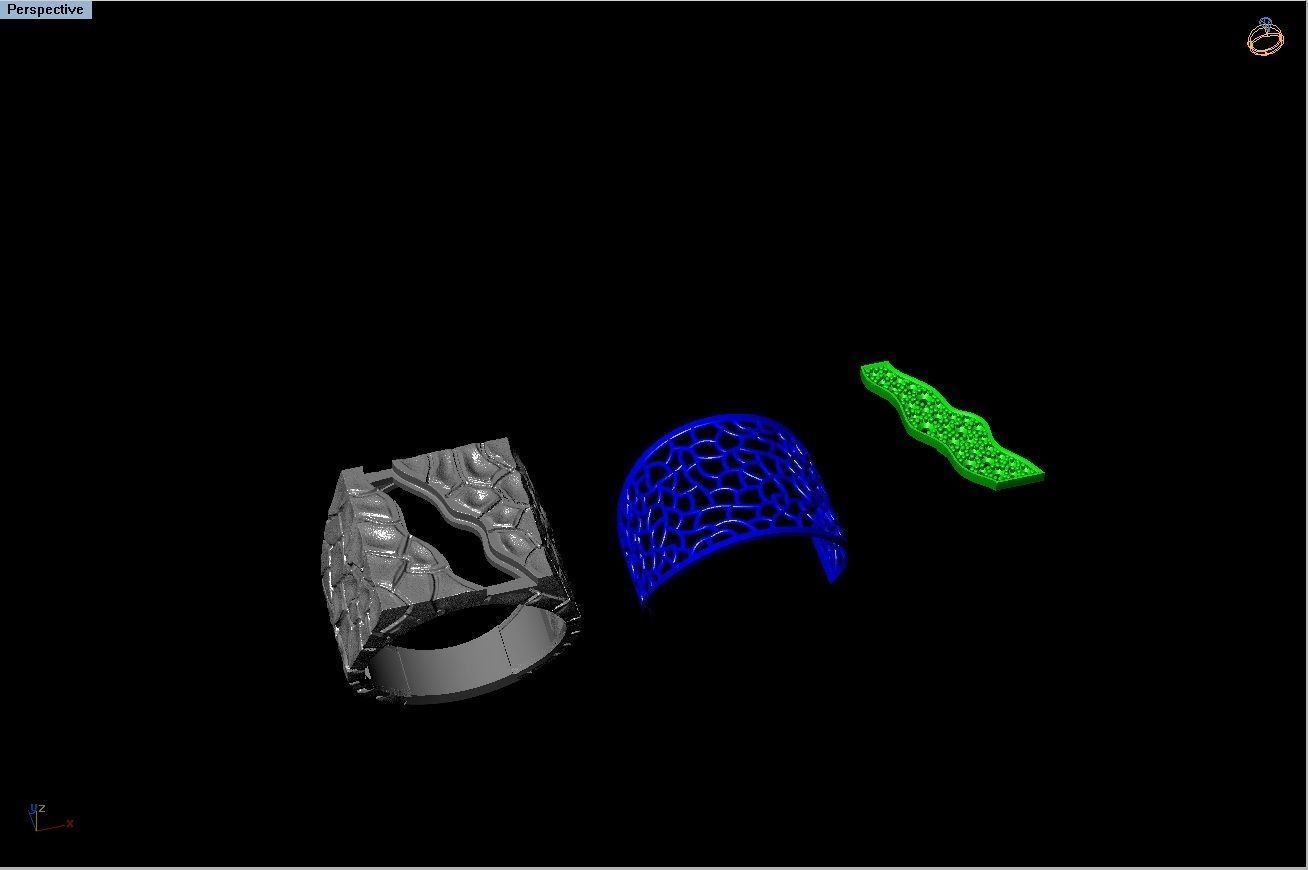 men ring cobblestone design 3D print model_6