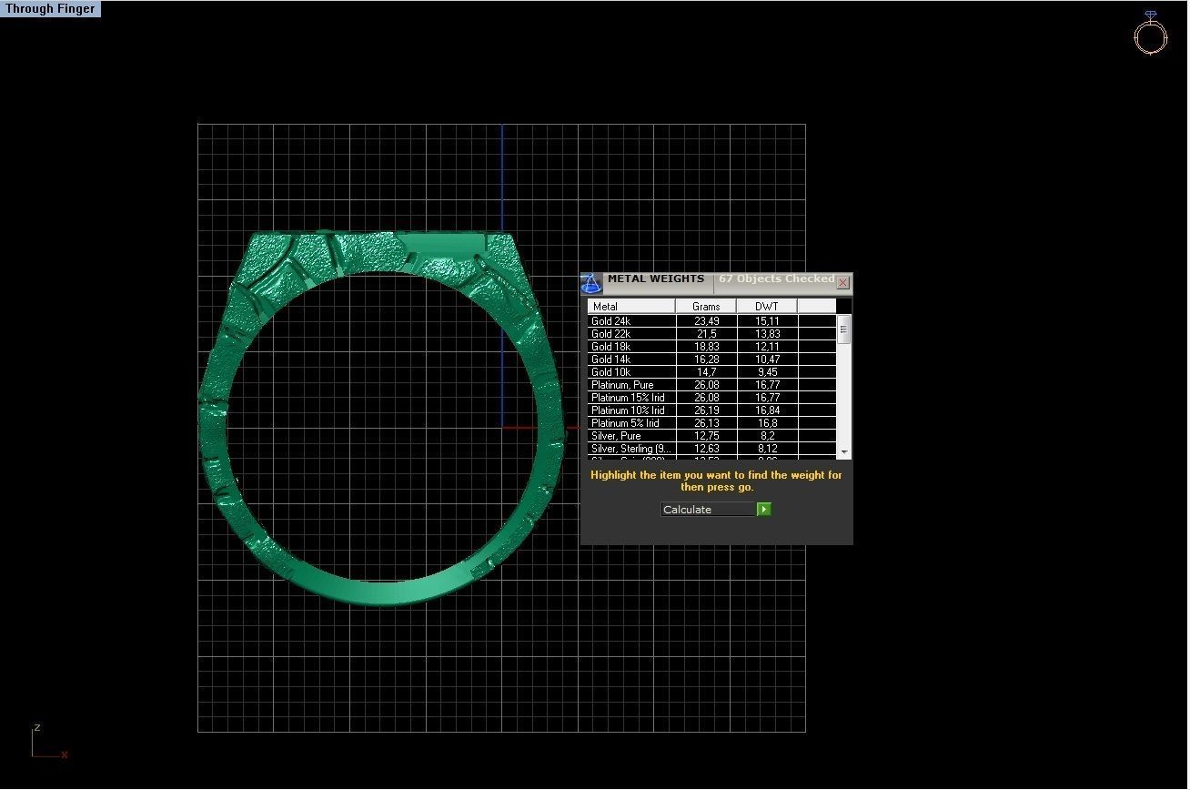 men ring cobblestone design 3D print model_10