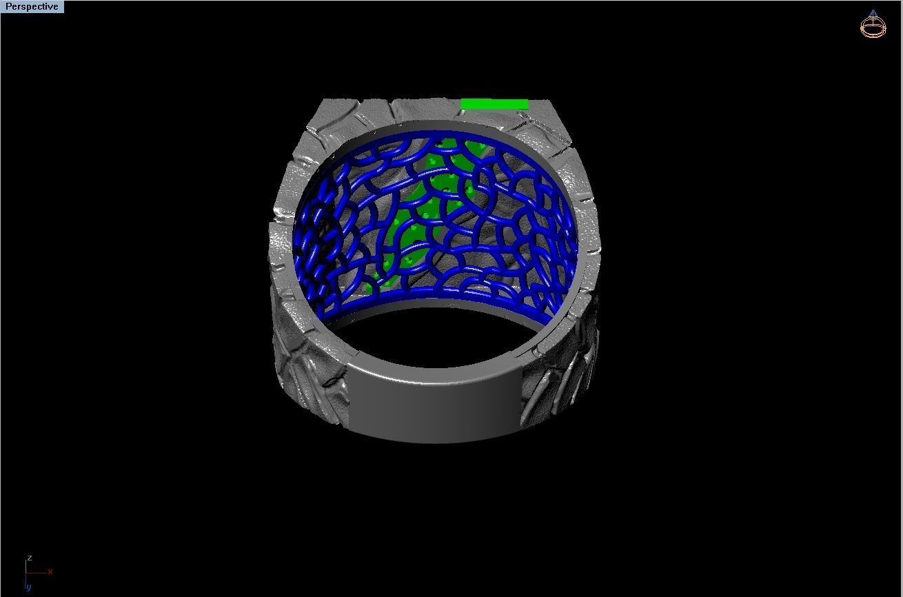 men ring cobblestone design 3D print model_7