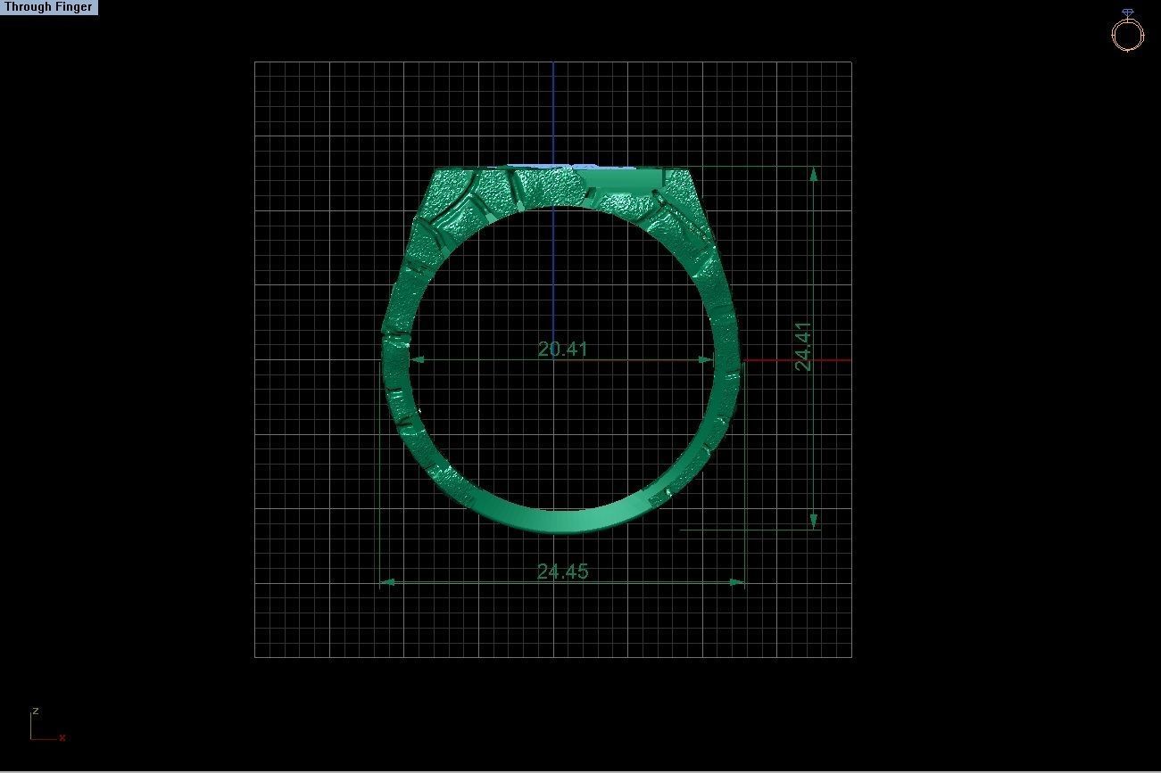 men ring cobblestone design 3D print model_8