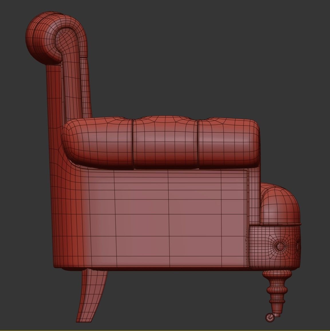 Classic Leather Armchair 3D model_7
