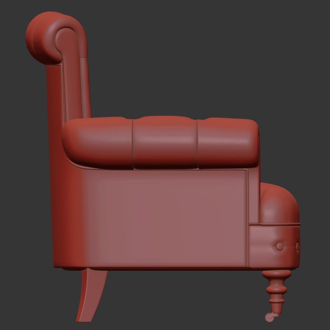 Classic Leather Armchair 3D model_6
