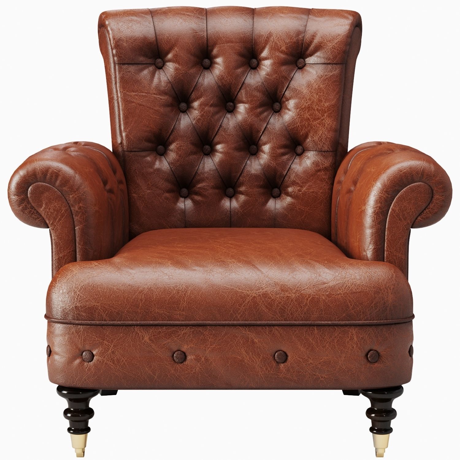Classic Leather Armchair 3D model_1
