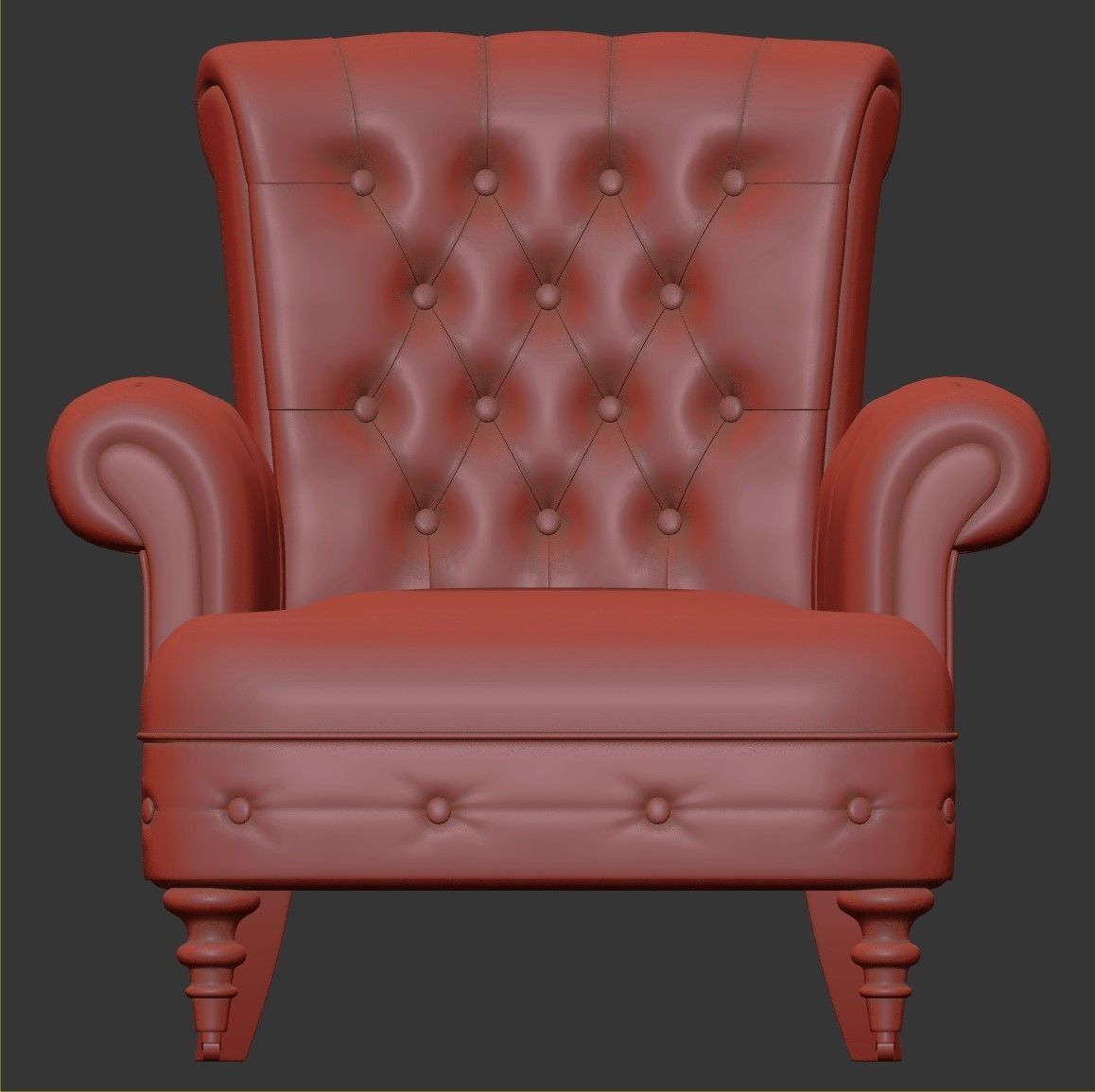 Classic Leather Armchair 3D model_8