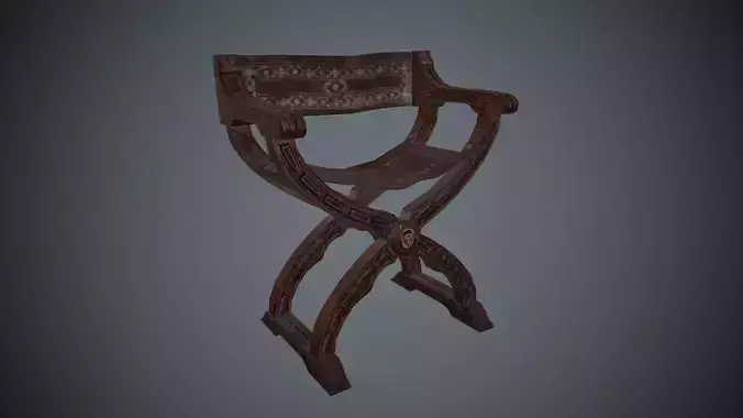 Antique Ancient Chair Low-poly 3D model