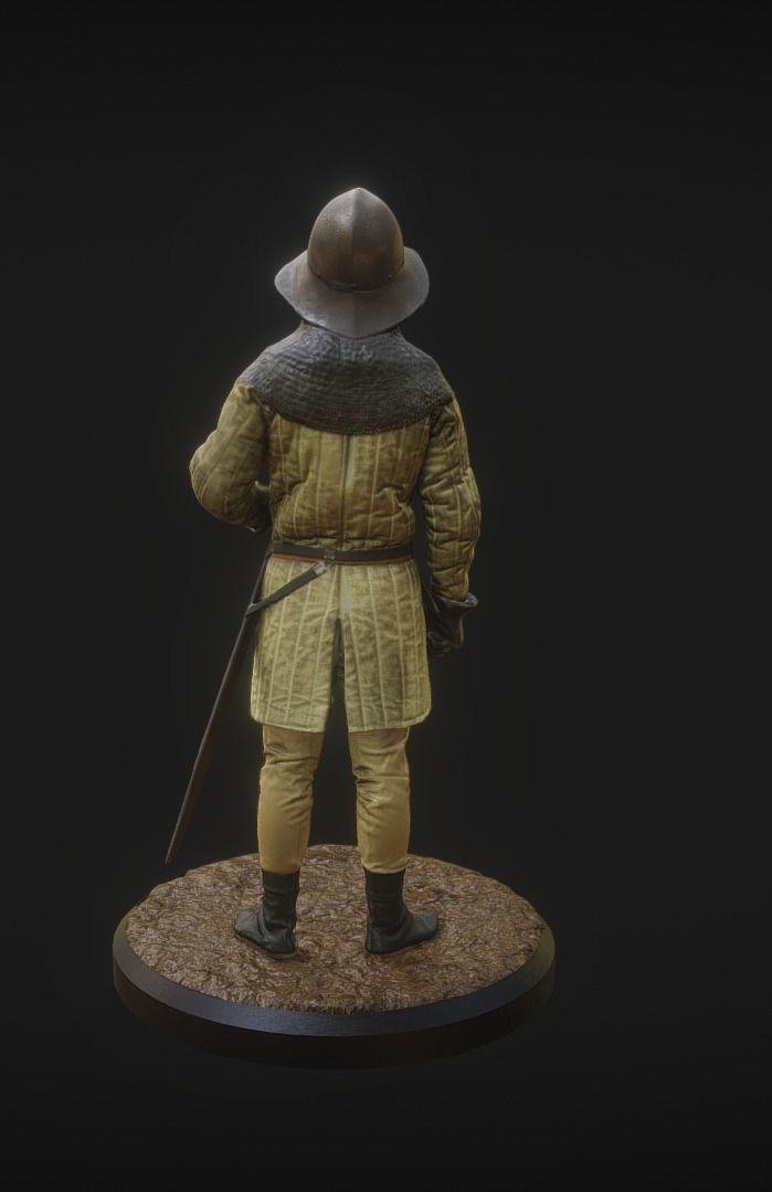 Lightly Armed Medieval Knight 3d Scan 3D model_5
