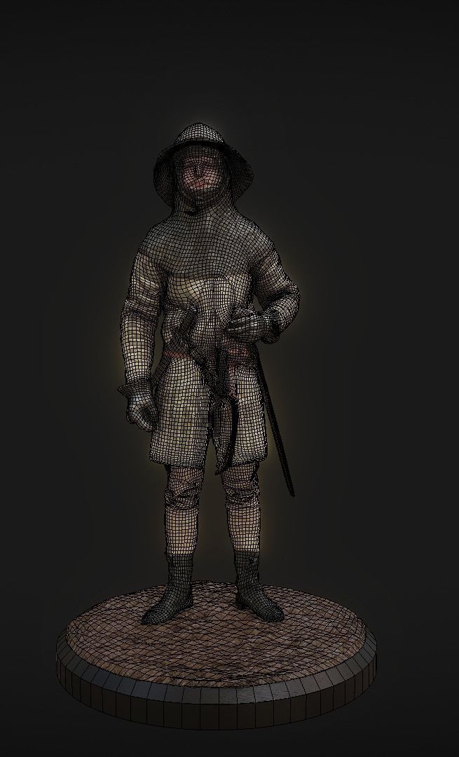 Lightly Armed Medieval Knight 3d Scan 3D model_3