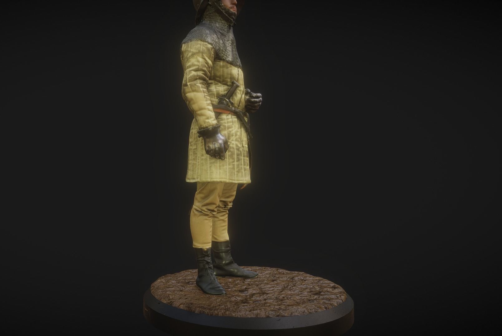 Lightly Armed Medieval Knight 3d Scan 3D model_7