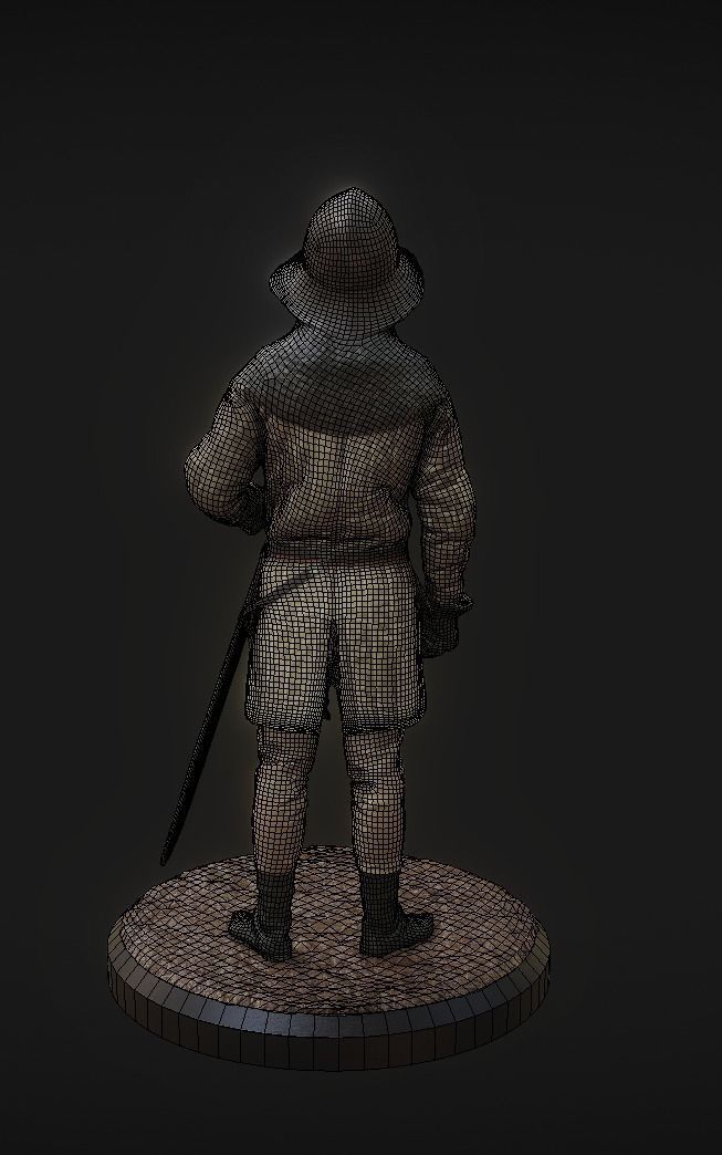 Lightly Armed Medieval Knight 3d Scan 3D model_4