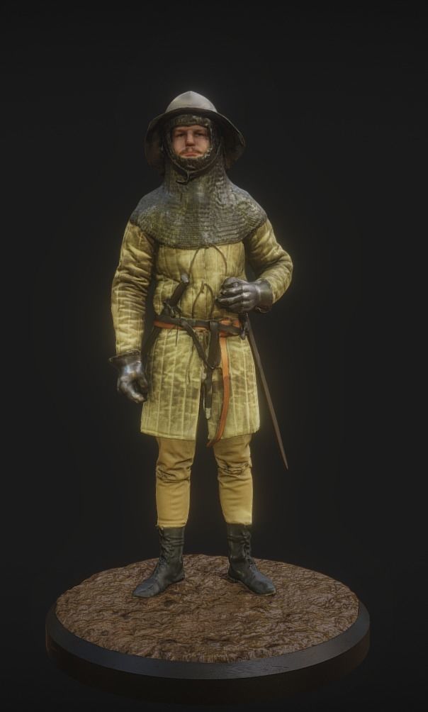 Lightly Armed Medieval Knight 3d Scan 3D model_1