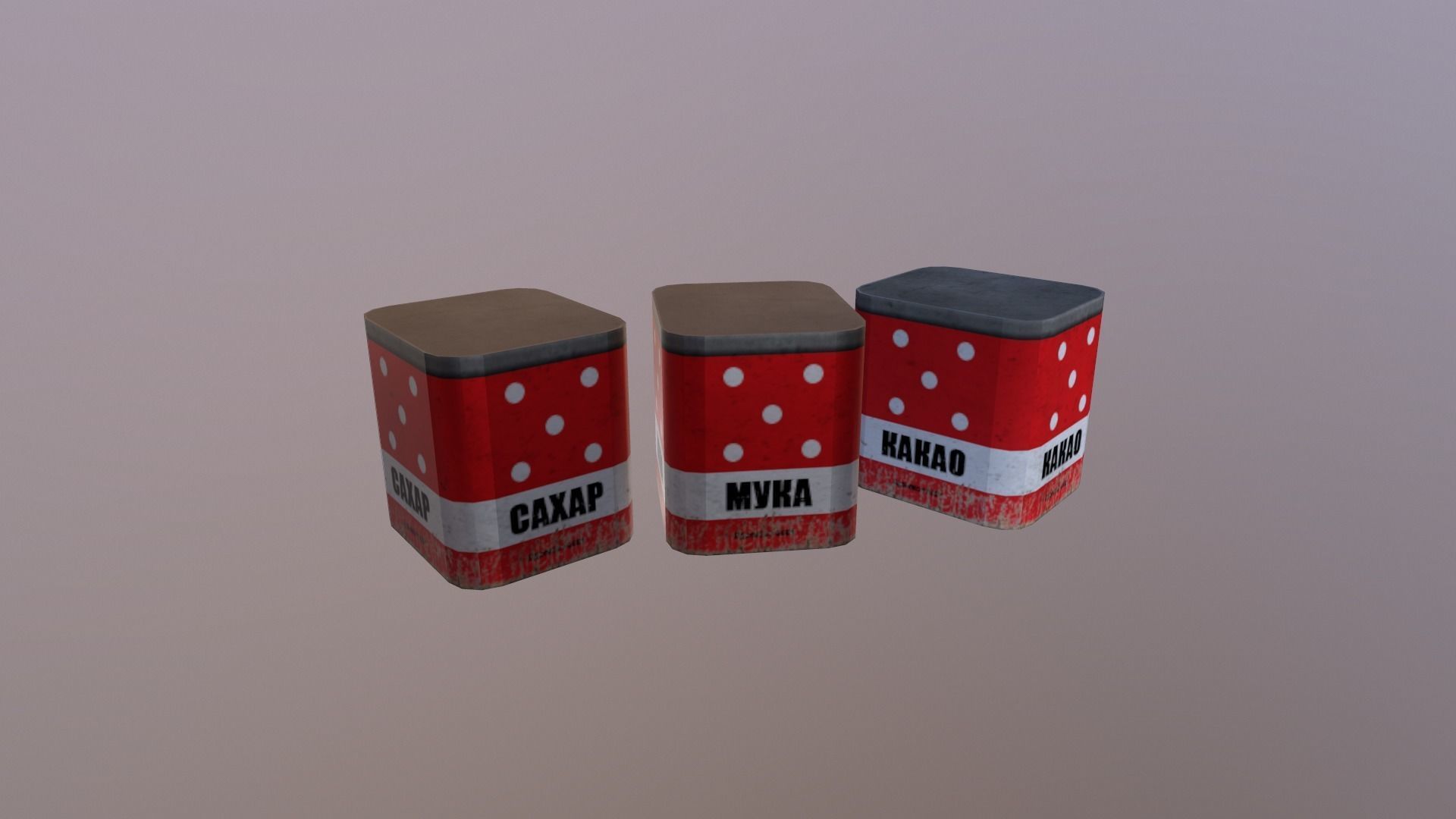 Old Soviet Kitchen boxes Low-poly 3D model_2