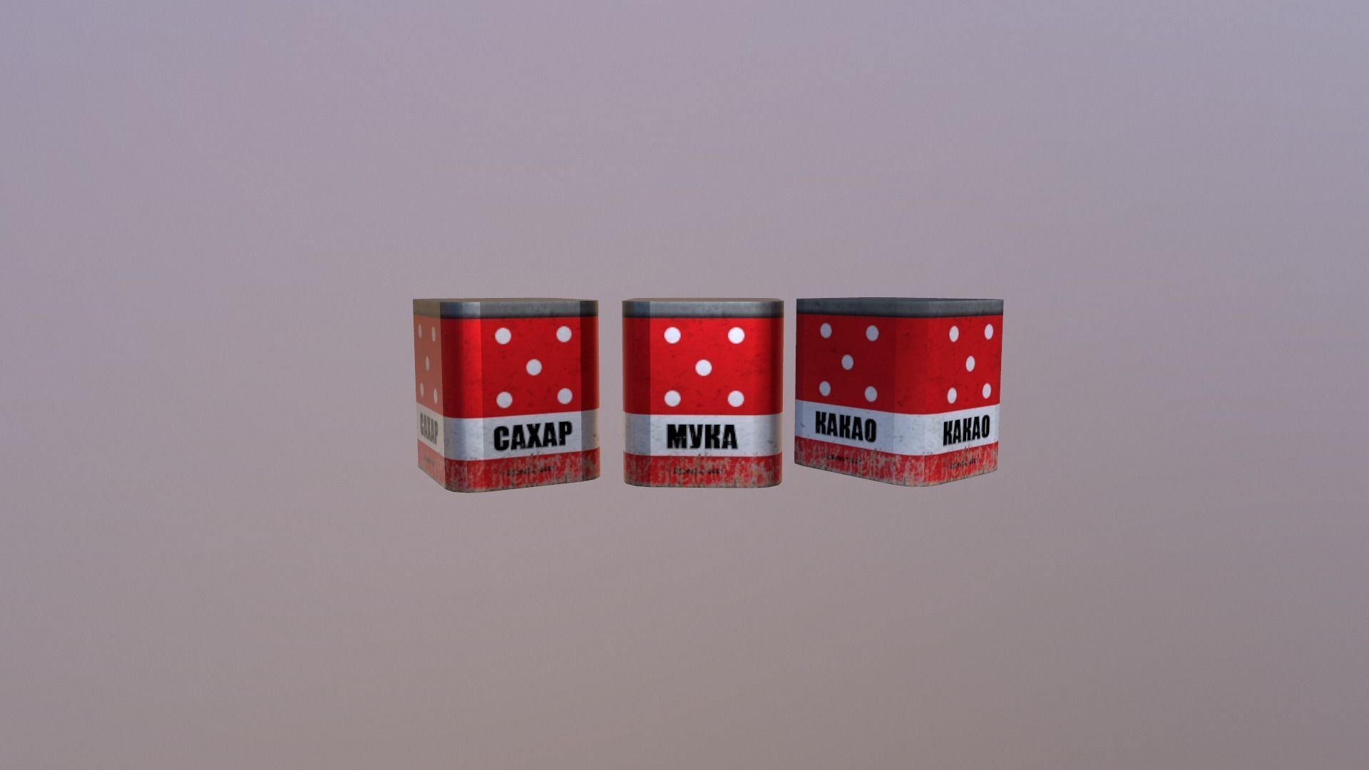 Old Soviet Kitchen boxes Low-poly 3D model_1