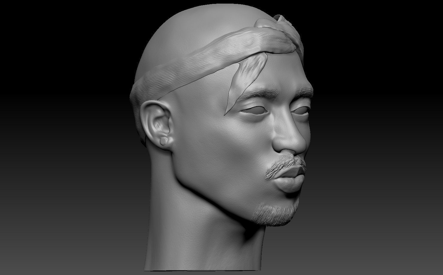 2Pac Tupac Shakur Bust 3D Print 3D print model_3
