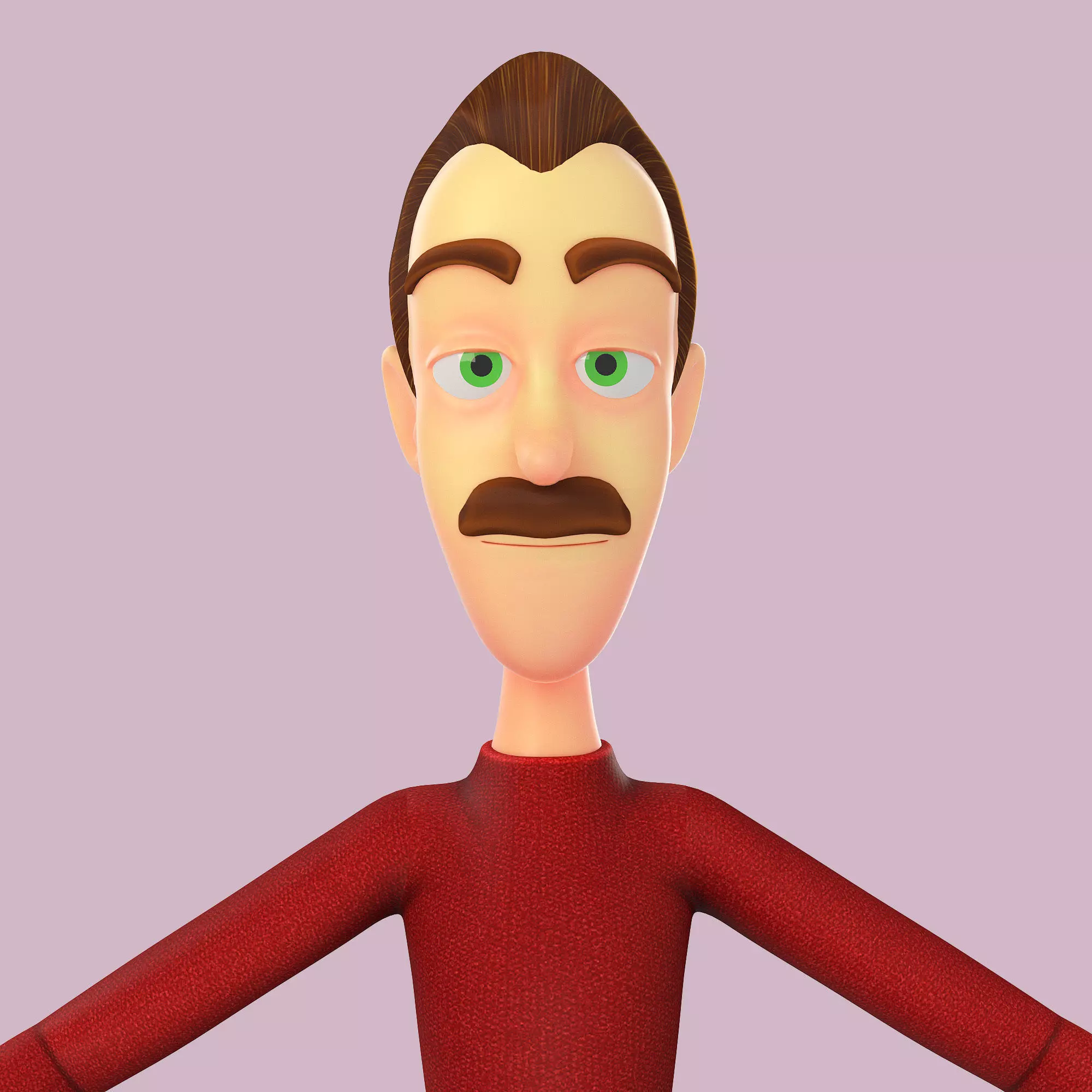 Cartoon Man Journalist Writer 3D model_0