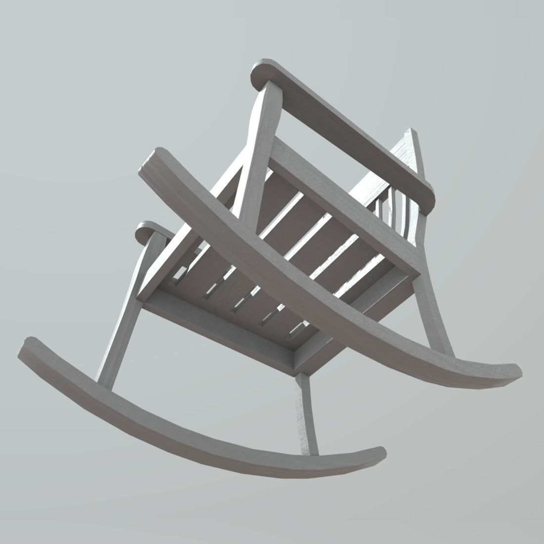 Rocking Chair 1 Low-poly 3D model_5