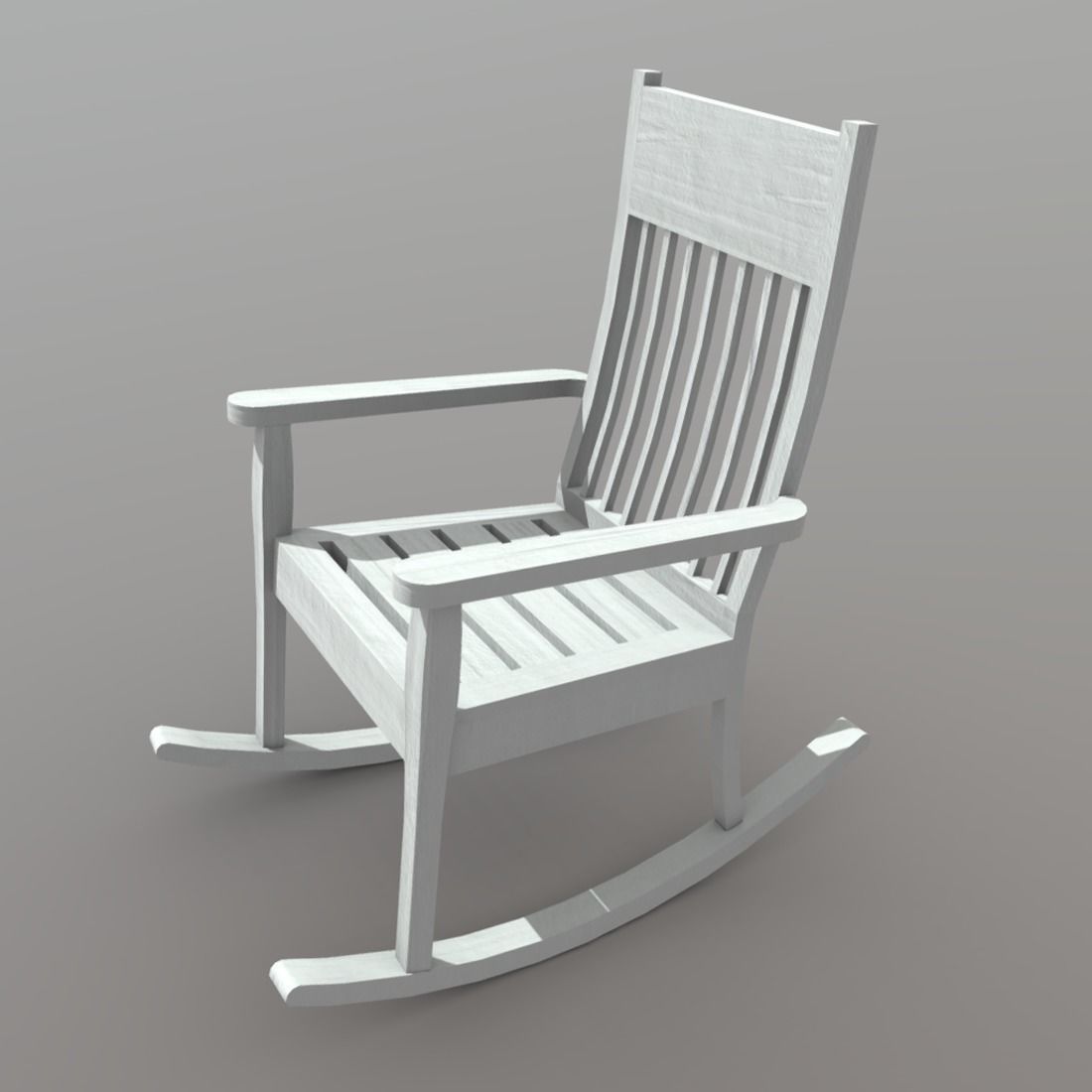 Rocking Chair 1 Low-poly 3D model_1