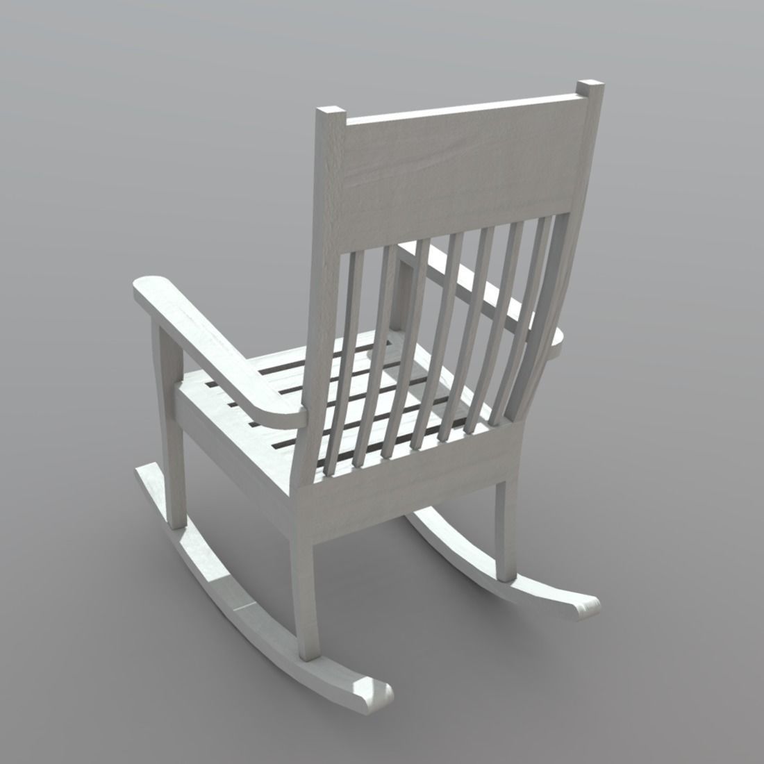 Rocking Chair 1 Low-poly 3D model_2