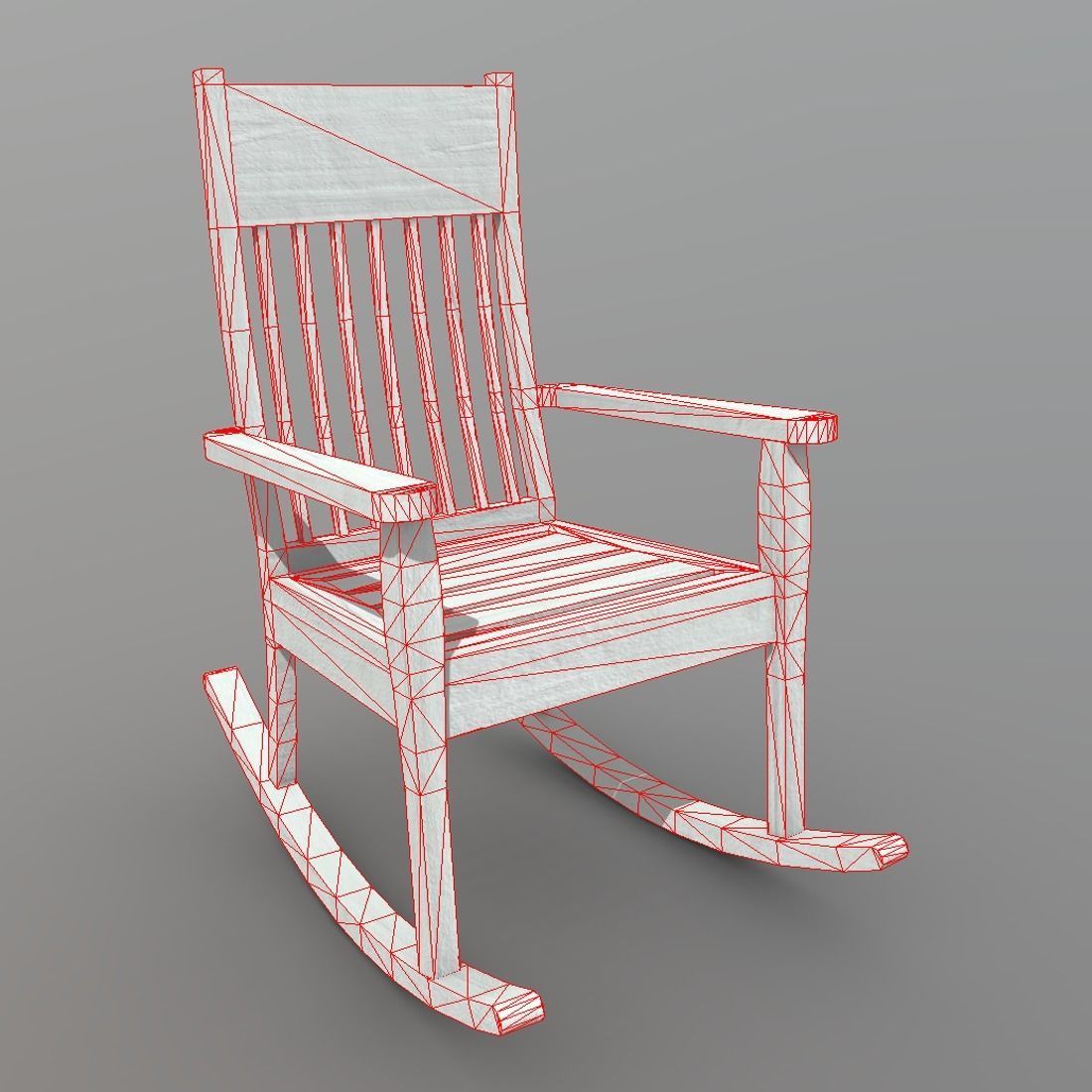 Rocking Chair 1 Low-poly 3D model_6