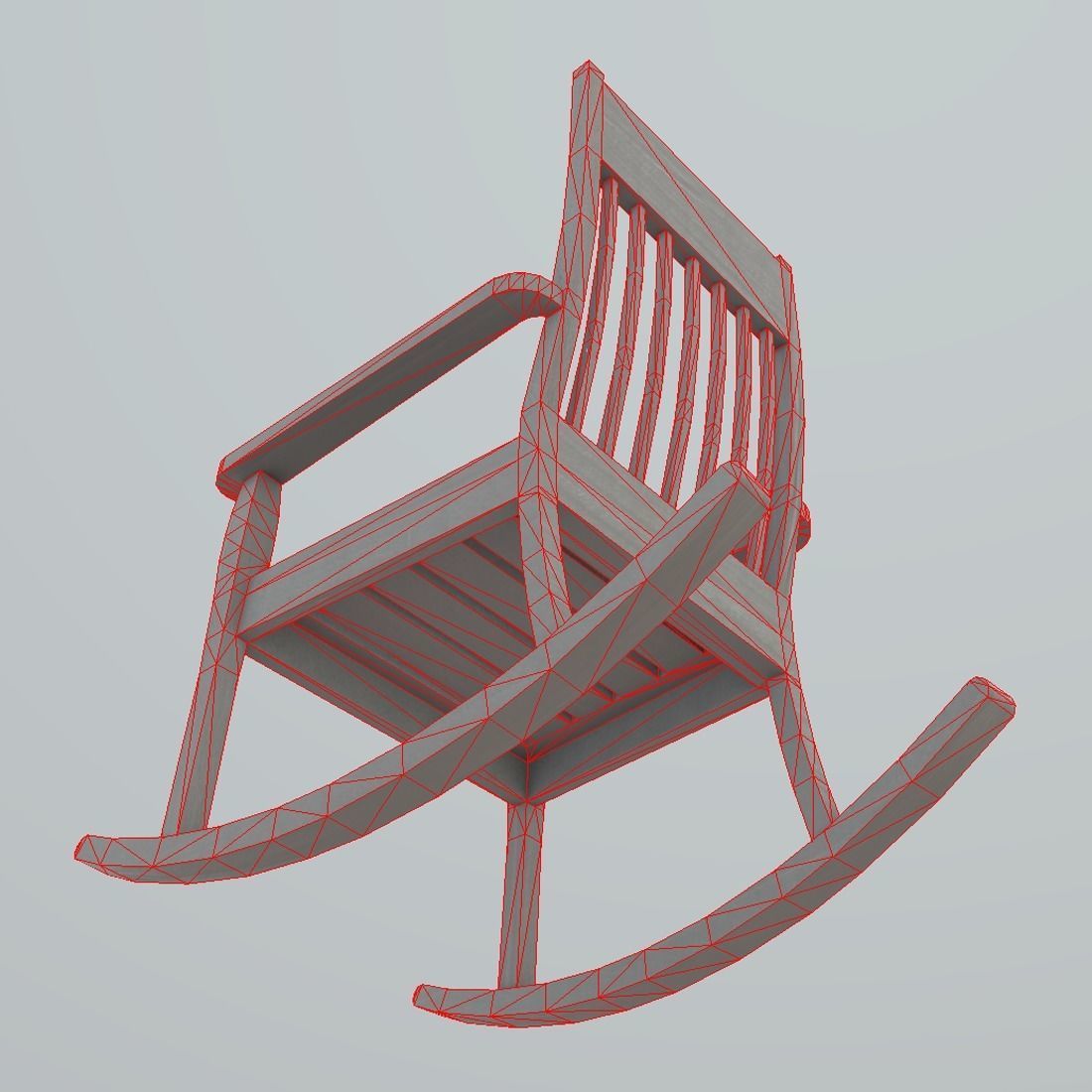 Rocking Chair 1 Low-poly 3D model_8