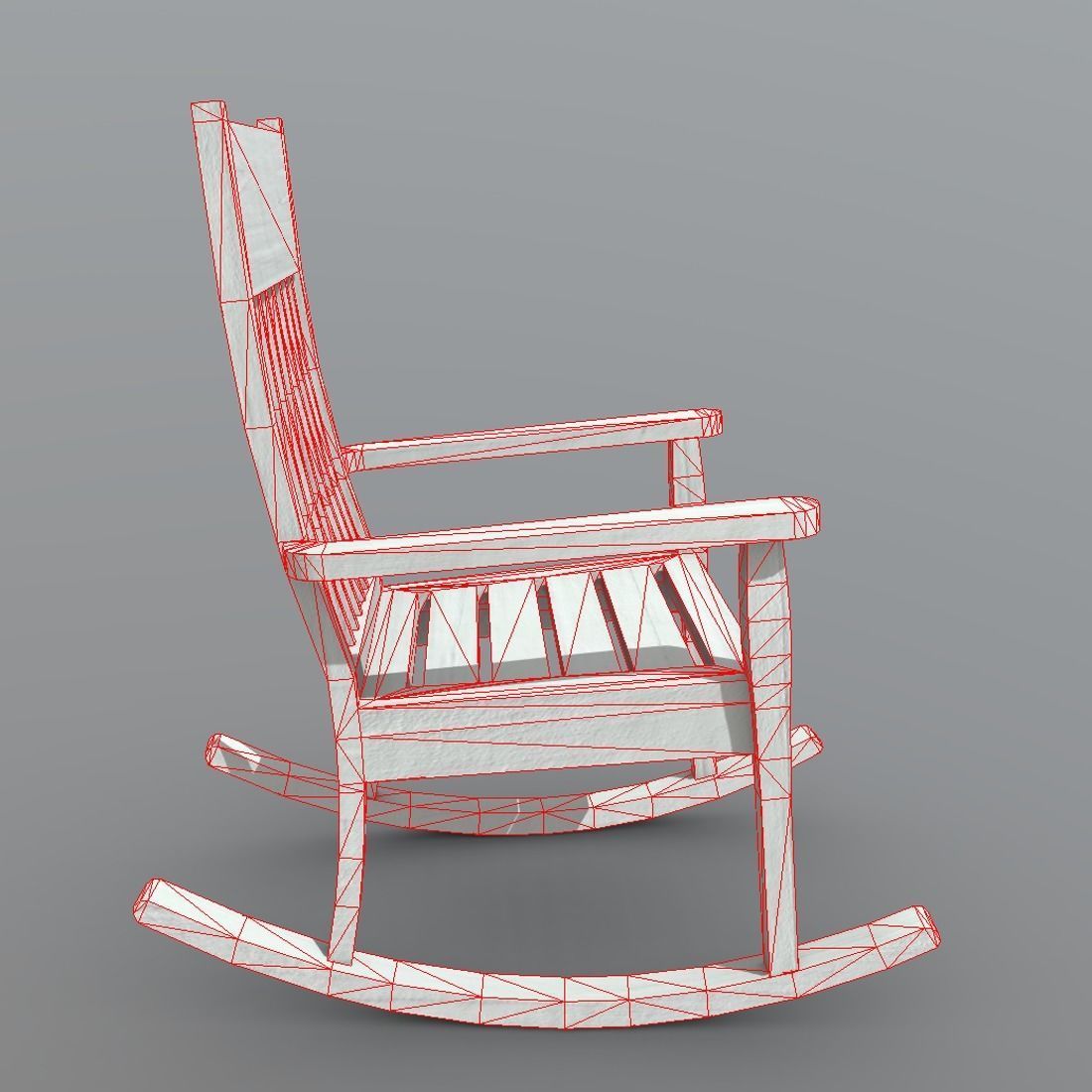 Rocking Chair 1 Low-poly 3D model_7