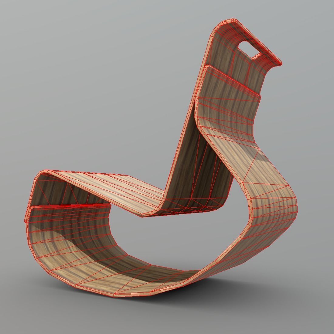 Rocking Chair 2 Low-poly 3D model_7
