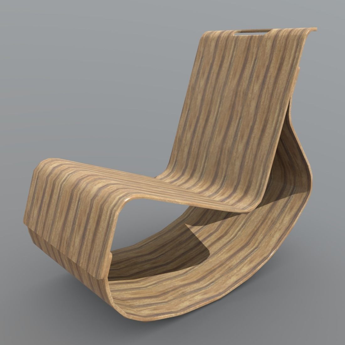 Rocking Chair 2 Low-poly 3D model_1