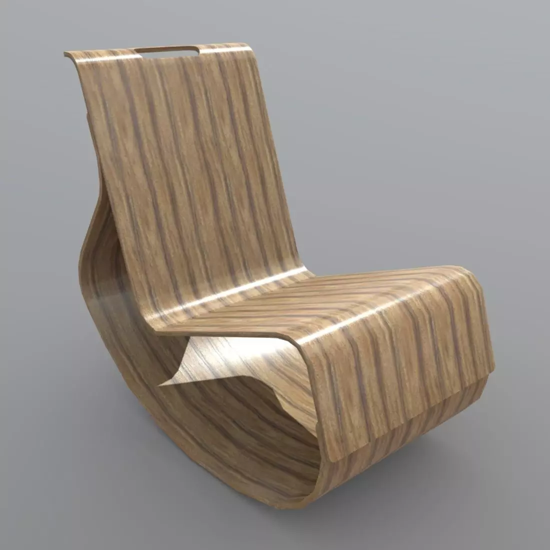 Rocking Chair 2 Low-poly 3D model_0