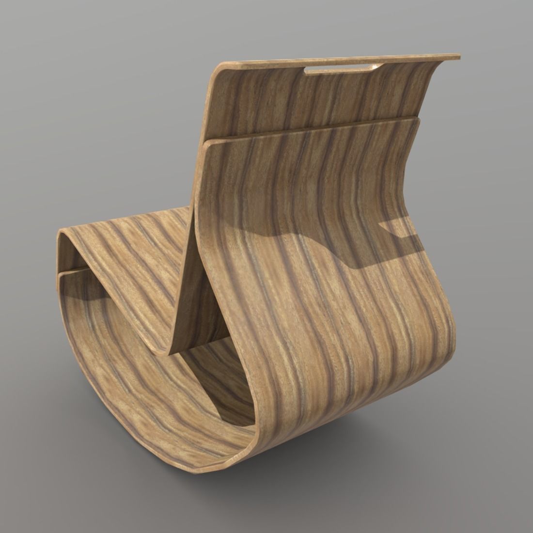 Rocking Chair 2 Low-poly 3D model_2